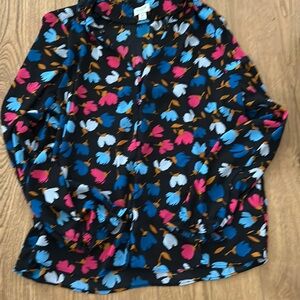 J Crew Floral Blouse Size M